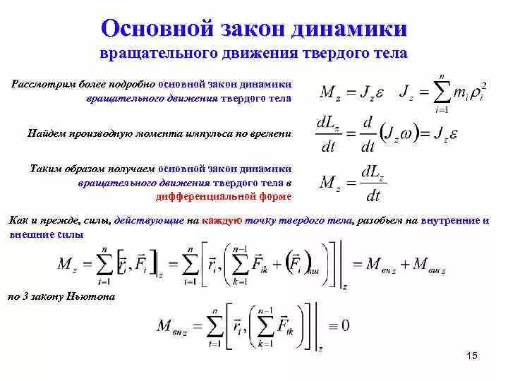 Основной динамики вращательного движения. Основной закон вращательного движения формула. Основной закон динамики вращательного движения. Основной закон динамики для твердого тела. Основной закон динамики вращательного твердого тела