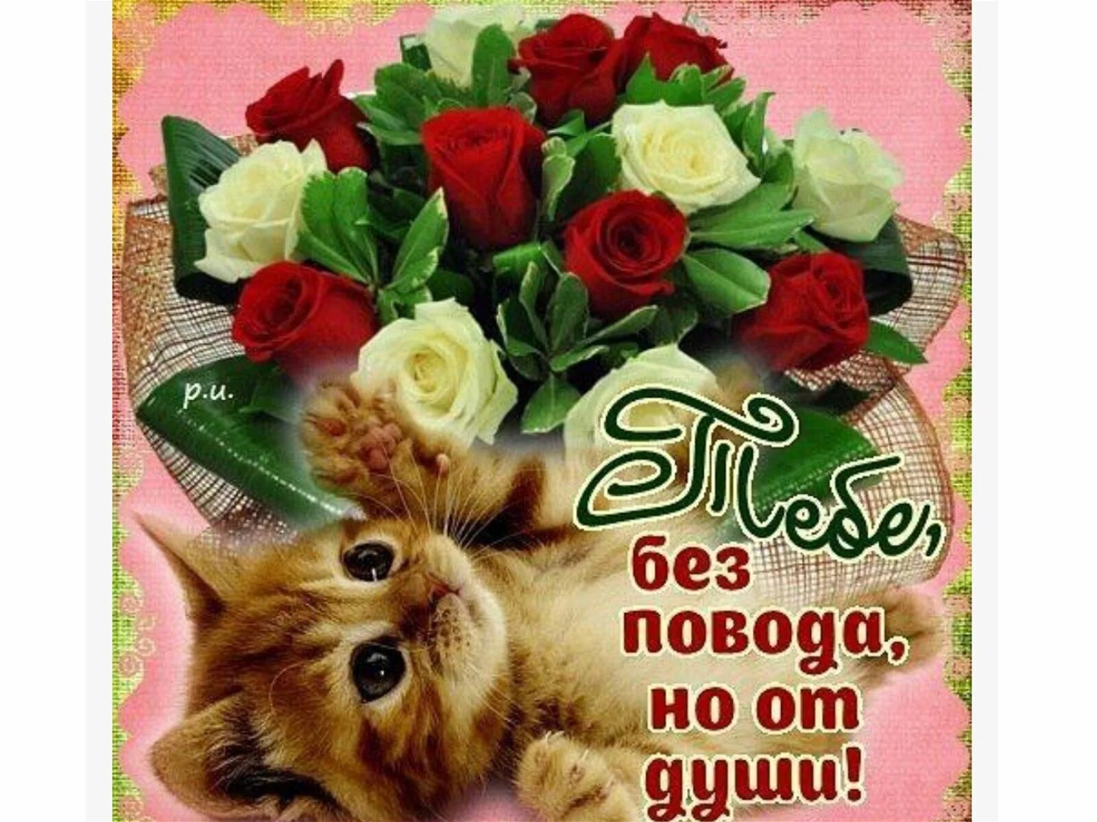 Цветочки для тебя. Открытка просто так от души. Открытка "просто так". Открытка "просто так". Поздравления без повода.