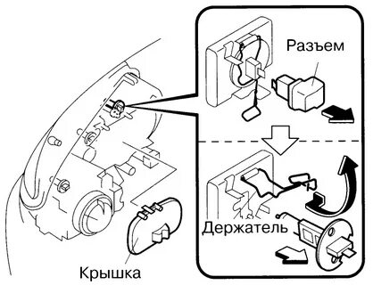 Замена лампы дальнего света мазда
