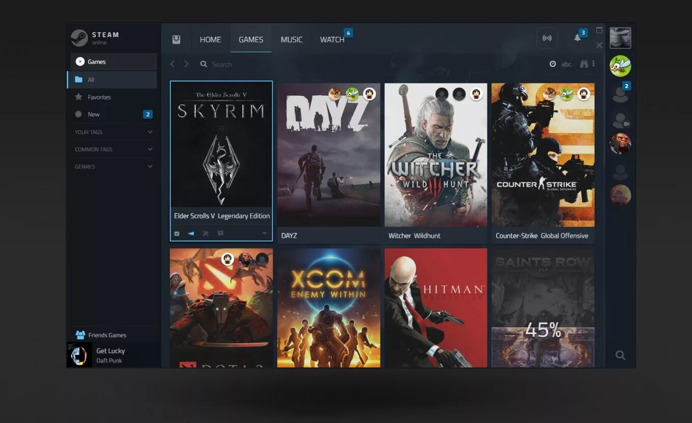 Концепт: редизайн игрового сервиса Steam. Steam Интерфейс. Новый Интерфейс Steam. Новый стим. Сервис steam