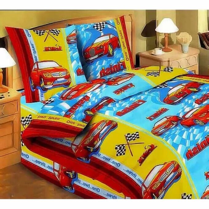 1. Кпб киндерсон 1,5 сп. 5 молния маккуин. 1. Детское белье 1.