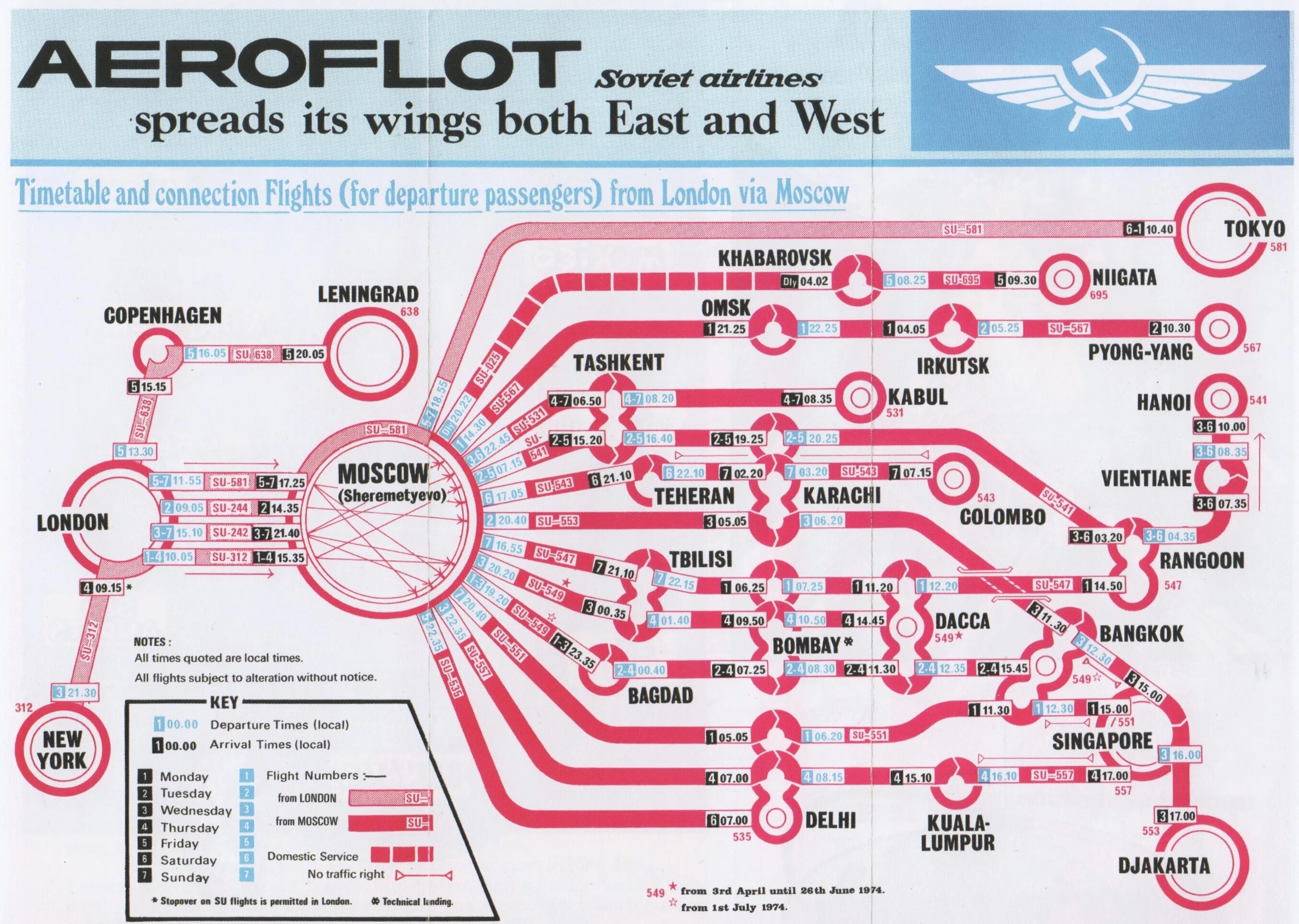 Расписания Аэрофлота 1974г. Карта маршрутов Аэрофлот Маями. Лондон Токио маршрут. Подскажи московское