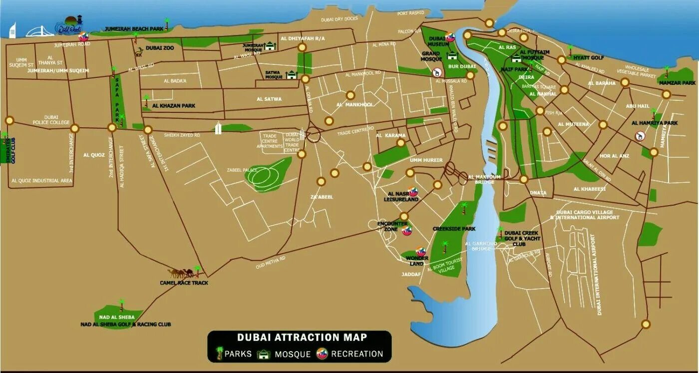 Дубай карта города. Туристическая карта Дубая. Достопримечательности Дубая на карте. Карта Дубаи на русском языке. Дубайская карта