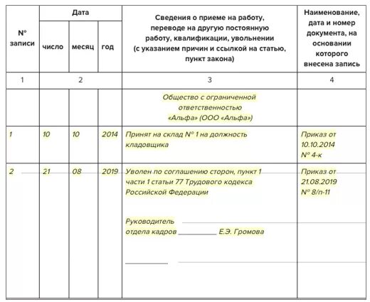 Статья 78 тк. Пример записи в трудовой книжке по соглашению сторон. Как правильно внести запись в трудовую книжку по соглашению сторон. Пример записи в трудовой книжке об увольнении по соглашению сторон. Соглашение об увольнении по соглашению сторон запись в трудовой.