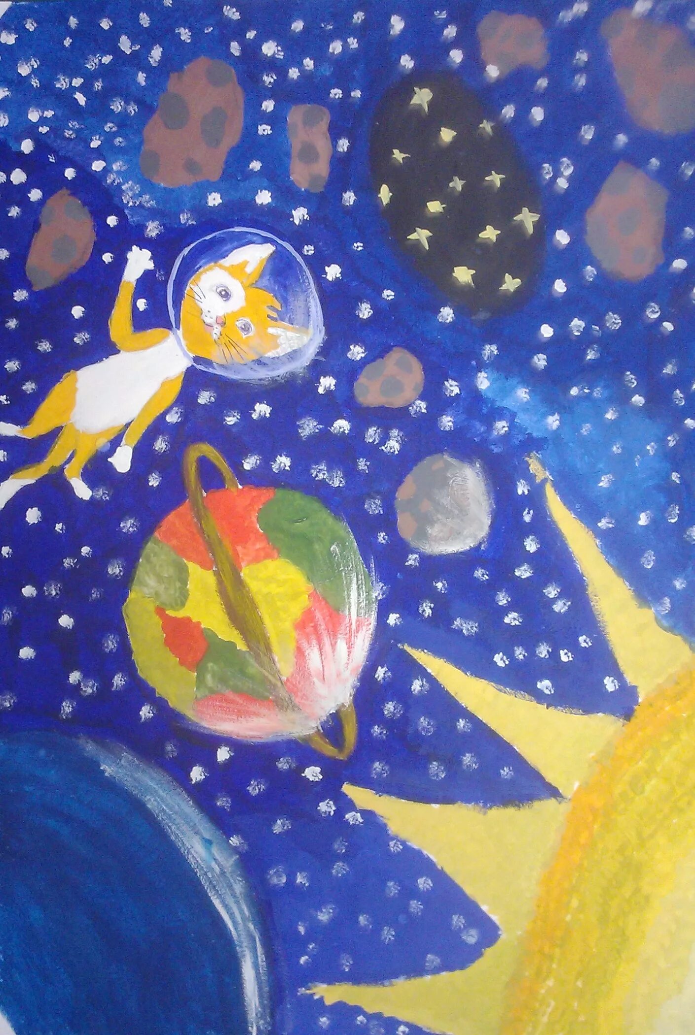 рисование для детей космос. рисунок на тему космос. рисунок ко дню космонавтики. космические дали. рисунок на космическую тему.