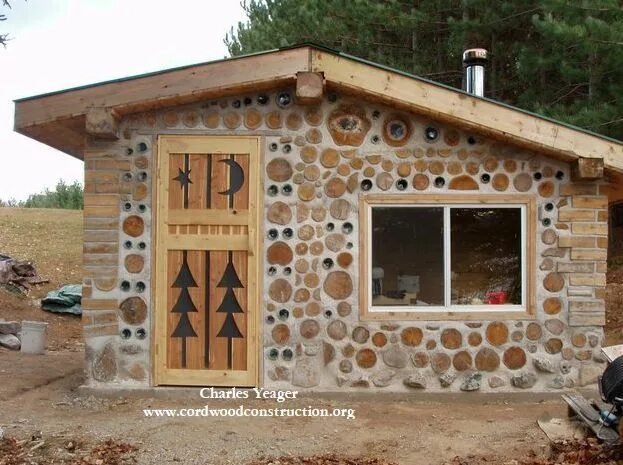 Cordwood Timber Framed Sauna in Michigan - Cordwood Construction Cordwood homes,