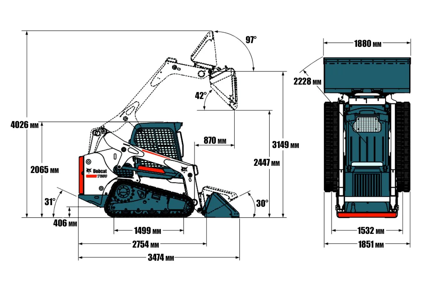 Bobcat размеры. Bobcat s650 габариты. Ширина Бобкэт 175. Бобкэт габариты мини погрузчик. Габариты Бобкэт 650.