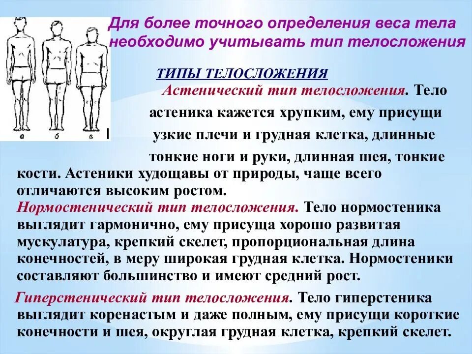 Конституция человека значение. Типы телосложения. типытипы телосложения. астенический тип телосложения. типы конституции телосложения человека.