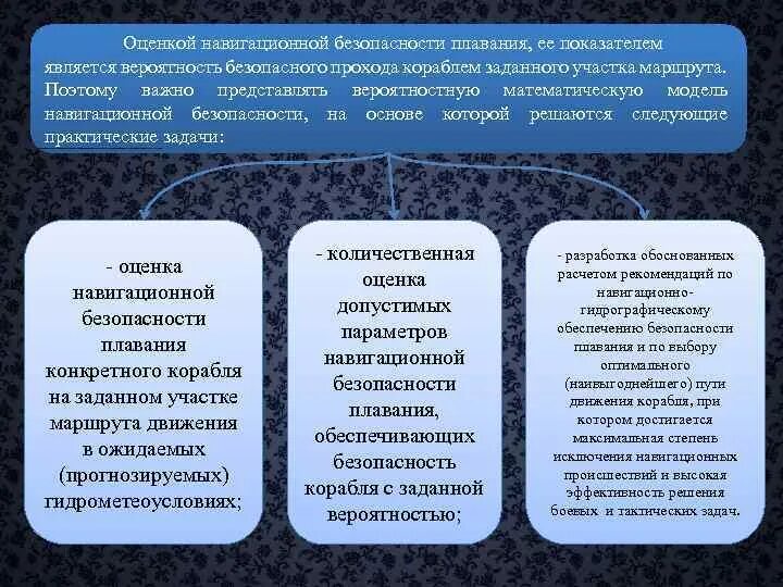 Навигационное обеспечение безопасности плавания. План обеспечения безопасности плавания судна. Пример навигационной ошибки. Анализ навигационной безопасности плавания. Решением для использования в условиях