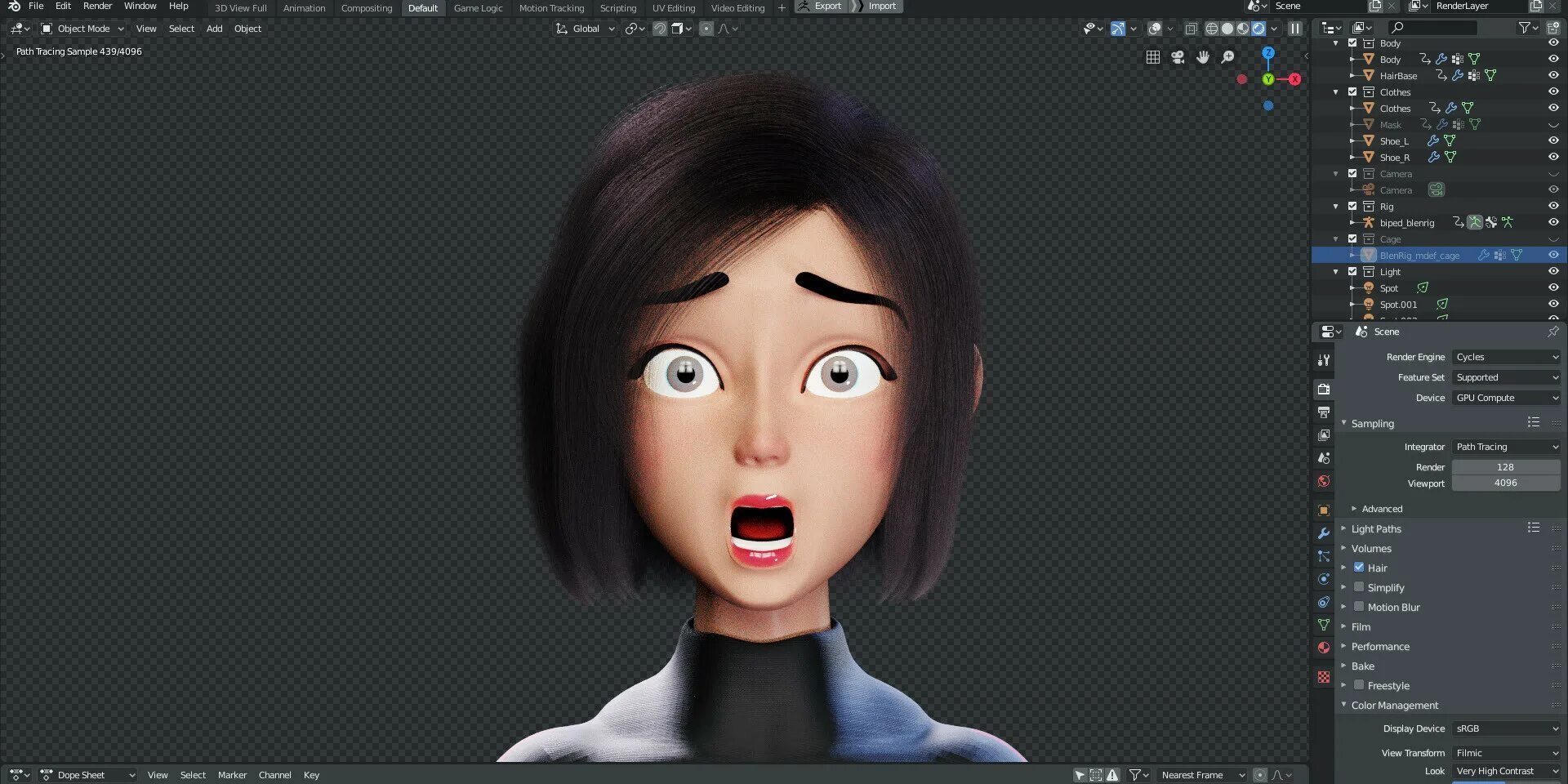 Blender rigged character. Blender character. eevee 3d model. stylized character 3d.