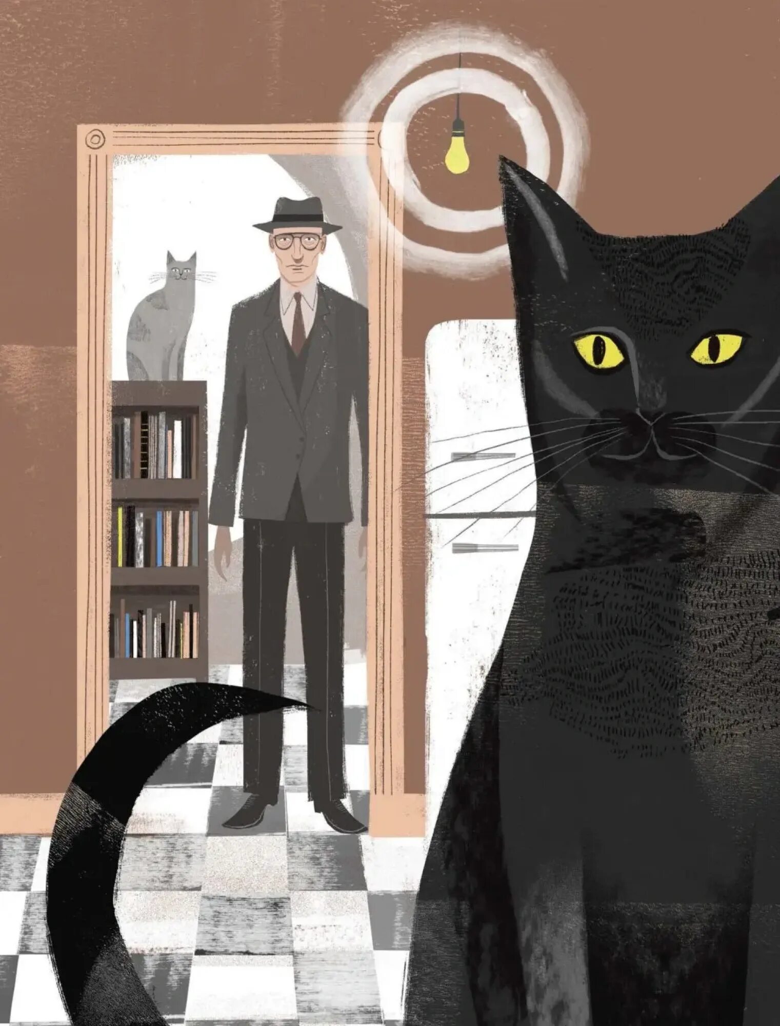 Кот режиссер. Уильям берроуз с котом. мужчина и черная кошка. парень с черной кошкой. деловой кот.