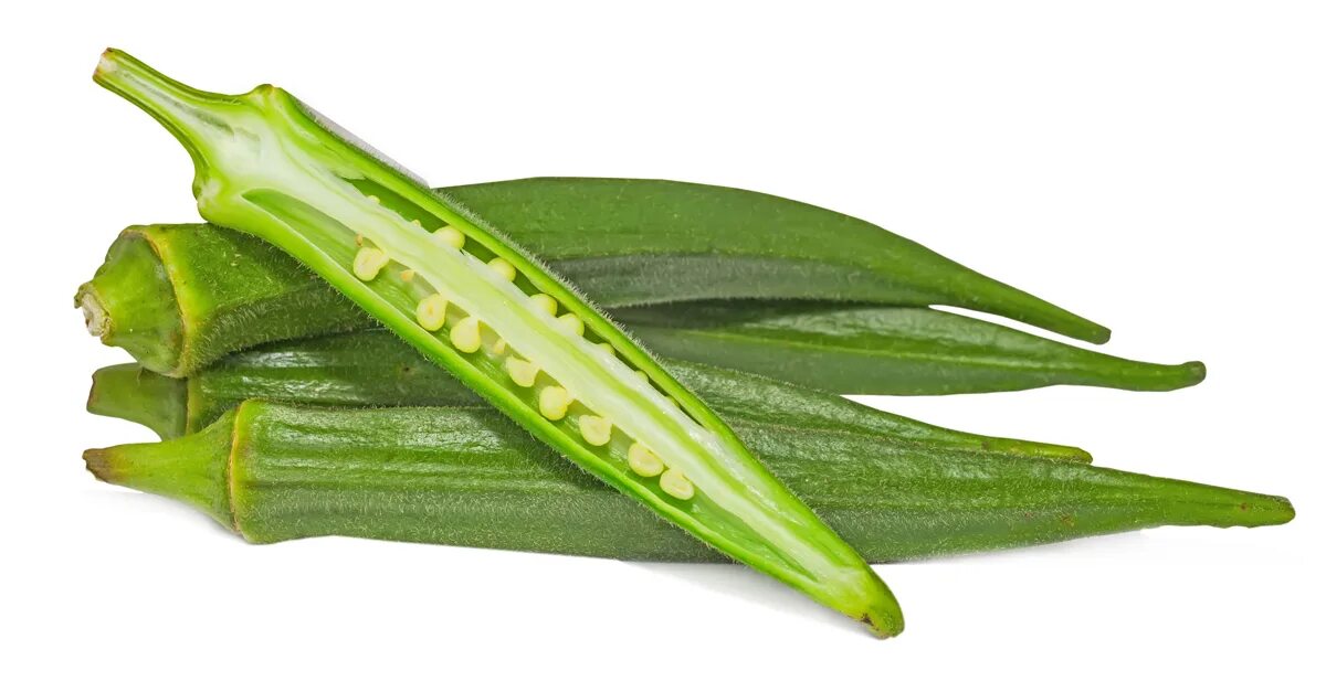 Бамия окра. Okra lady fingers. Lady's finger. Lady's finger. Service of okra.