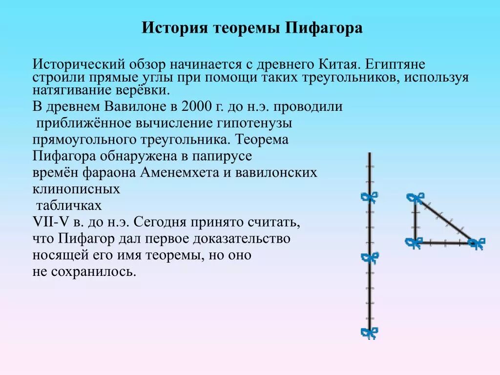 Теорема пифагора история. История создания теоремы Пифагора. История открытия теоремы Пифагора. Создание теоремы Пифагора. История открытия теоремы Пифагора кратко.