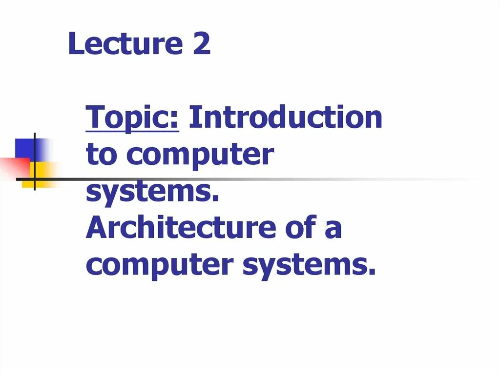 Lectures topic