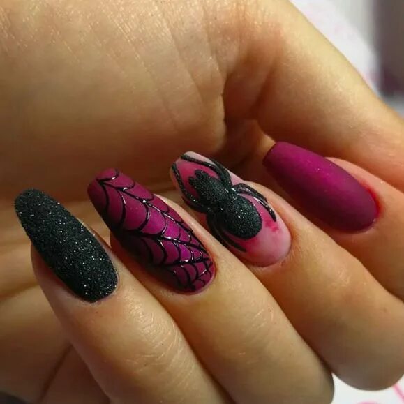 Stunning Pink and Black Nail Design Nail Trends 2024