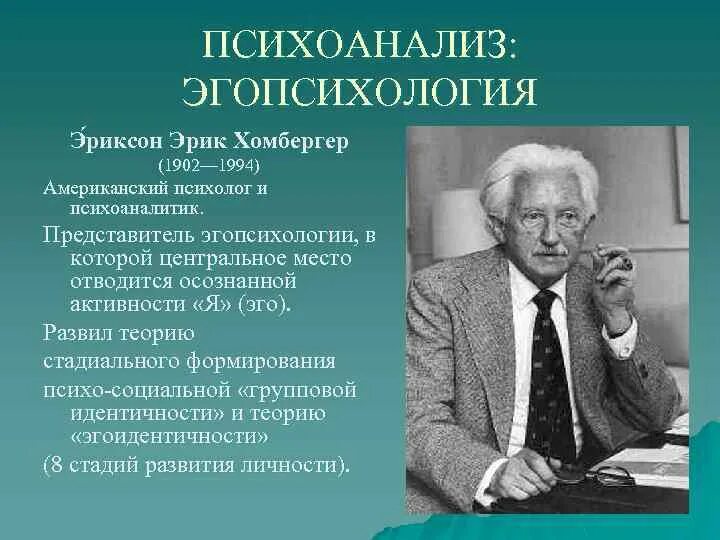 Психоанализ проблема. Психоаналитическая теория личности э Эриксона.