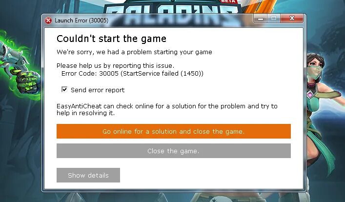 Game launcher error