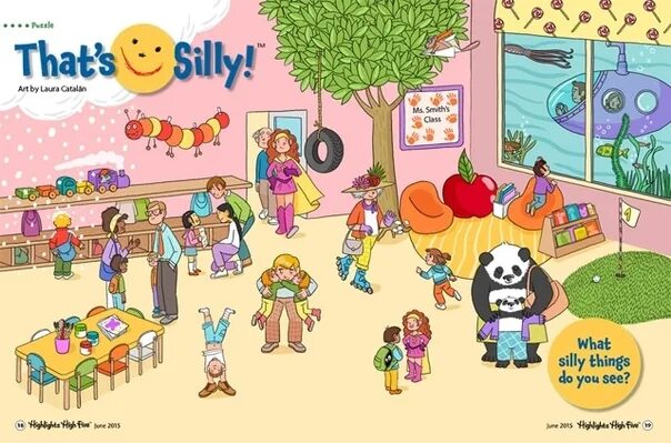 That s a thing to do. That silly. what is silly. describe the picture. детский журнал where is.