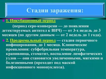 Стадии заражения