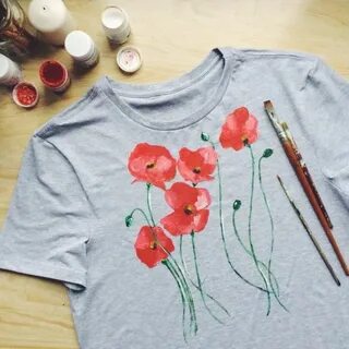 Сделать футболку акриловыми красками