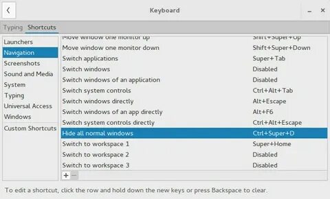 Gnome shortcuts