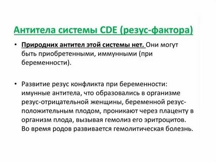 Антитела системы rh
