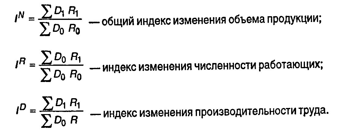 Изменение численности работающих. Общий индекс численности. Общий индекс численности рабочих. Общий индекс производительности труда. Индивидуальный индекс численности работников.