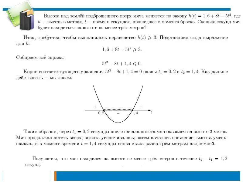 Квадратичная функция задачи. Решение квадратных неравенств с помощью Графика функции. Высота над землёй подброшенного вверх мяча. Высота над землей подброшенного вверх мяча меняется по закону.