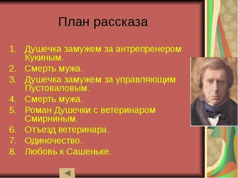 План рассказа о писателе. Душечка план рассказа. Ирония в рассказе душечка. Проблемы в рассказе душечка.