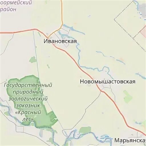 Новомышастовская краснодарский край на карте