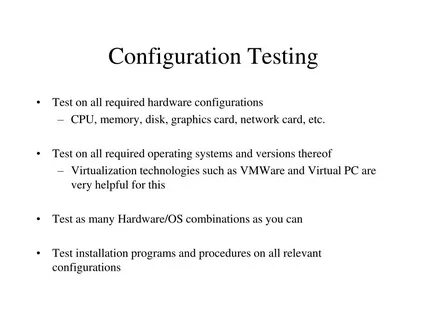 Test configuration