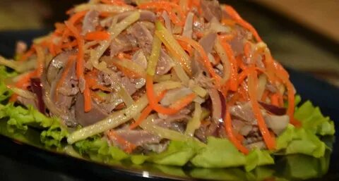 Салат морковка с мясом