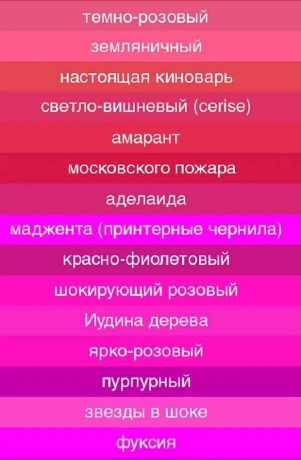 Можно ли розовый цвет в 2025. Розовые цвета названия. названия розовых цветов. ярко розовый цвет название. названия розовых цветов и оттенков.
