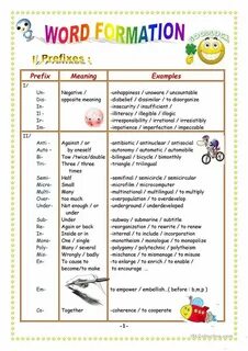 Prefixed words
