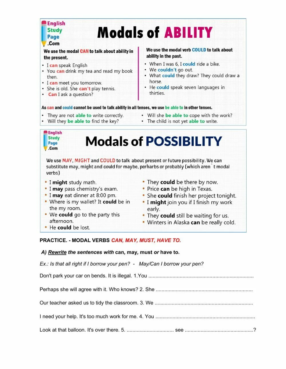 Modals of ability and possibility. Modal verbs Practice. Modal verbs exercises. Modal verbs ESL. English verbs intermediate