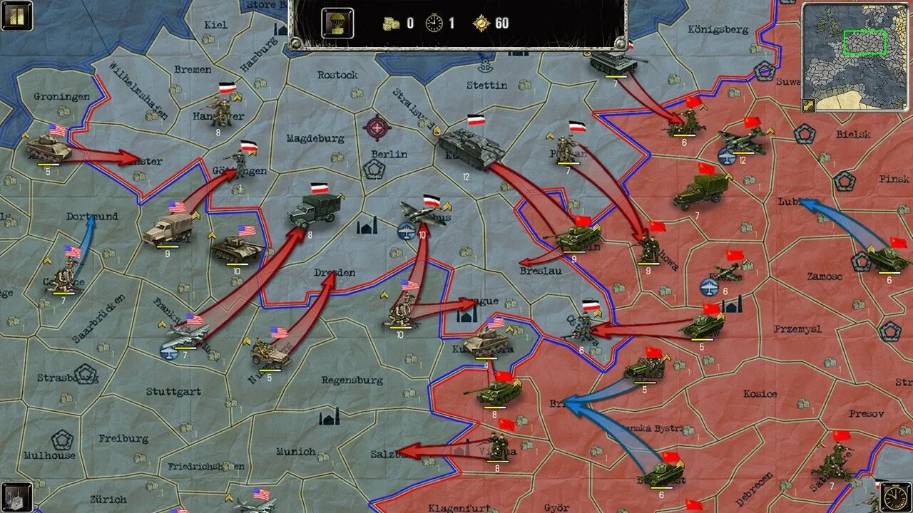 Карта военной игры. Strategy & Tactics: Wargame collection. Стратегии про 2 мировую войну на карте.