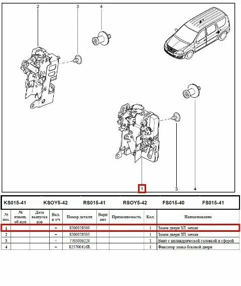 Замок задней левой двери Ларгус артикул. Замок задней двери Ларгус артикул.