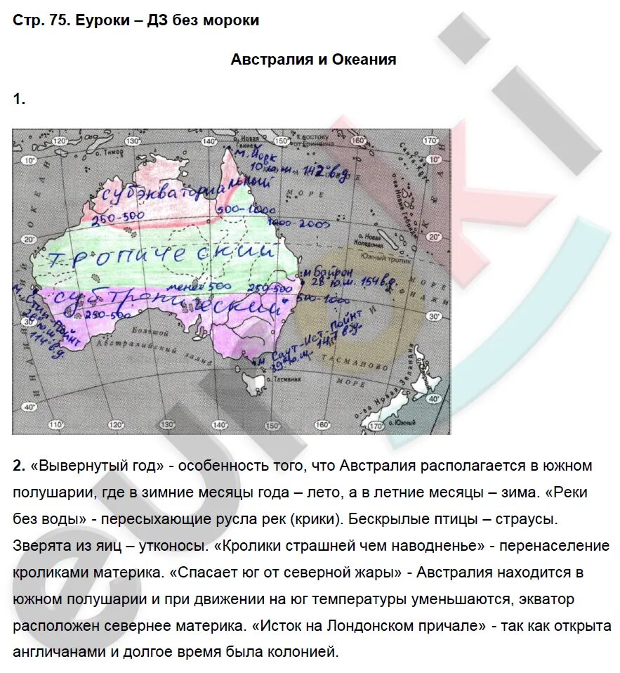 Австралия и океания тест с ответами