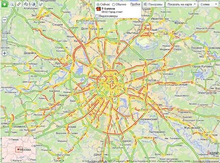 Карта скорости на дорогах