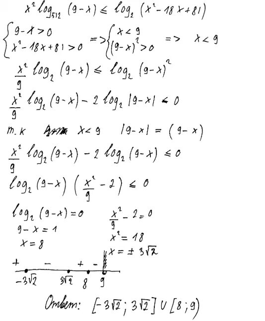 Log 2 5x 9. Решите неравенство x 2 ∙ log512(4 − x) ≥ log2(x 2 − 8x + 16). X2log512 9-x log2 x2-18x+81. Х2 log 512 (x+5). X^2<9 решение неравенства.