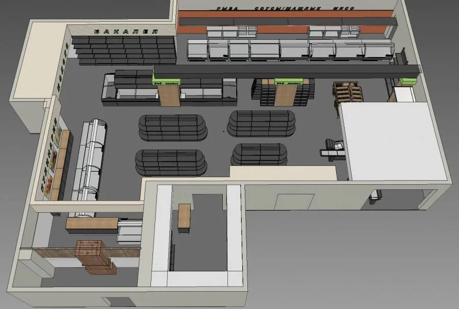 проект магазина план. проект минимаркета 60кв. планировка продуктового магазина. м. расположение оборудования в магазине.