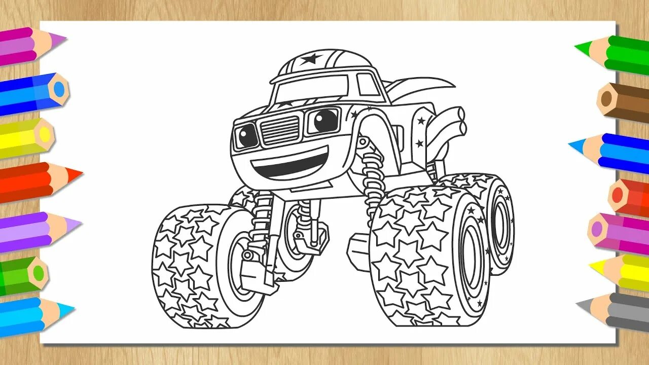 Раскраски вспыш и чудо машинки распечатать voiture blaze 3 monster noel coloriage dessin #ColoriageBlaze Nice