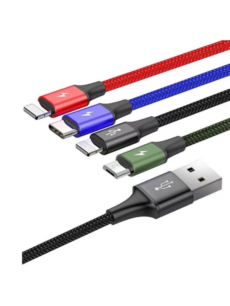 Универсальный usb c. Кабель Baseus USB - Micro USB, 4a, 0,5 м, черный. Кабель Baseus 5 in 1 USB - MICROUSB/Lightning (ca5in1) 1 м. Кабель Baseus Micro USB 2a (Camzy-b01). Кабель Baseus fast 4-in-1 Cable for Lightning+Type-c+Micro (x 2) 3.5a 1.2м (ca1t4-c01).