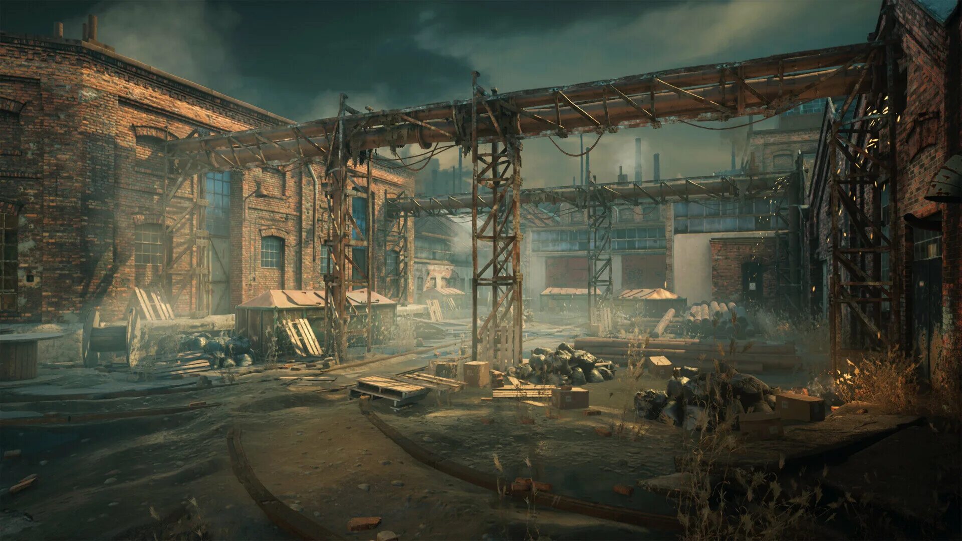 Фабричная окраина. Abandoned Factory. Factory Concept. Stylized Post-Apocalyptic.