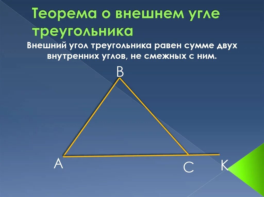 Один из углов треугольника всегда. Теорема о внешнем угле треугольника. Внешний угол теорема о внешнем угле треугольника. По теореме о внешнем угле треугольника. Теорема о внешнем угле треугольника 7 класс.