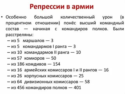 Примеры репрессий
