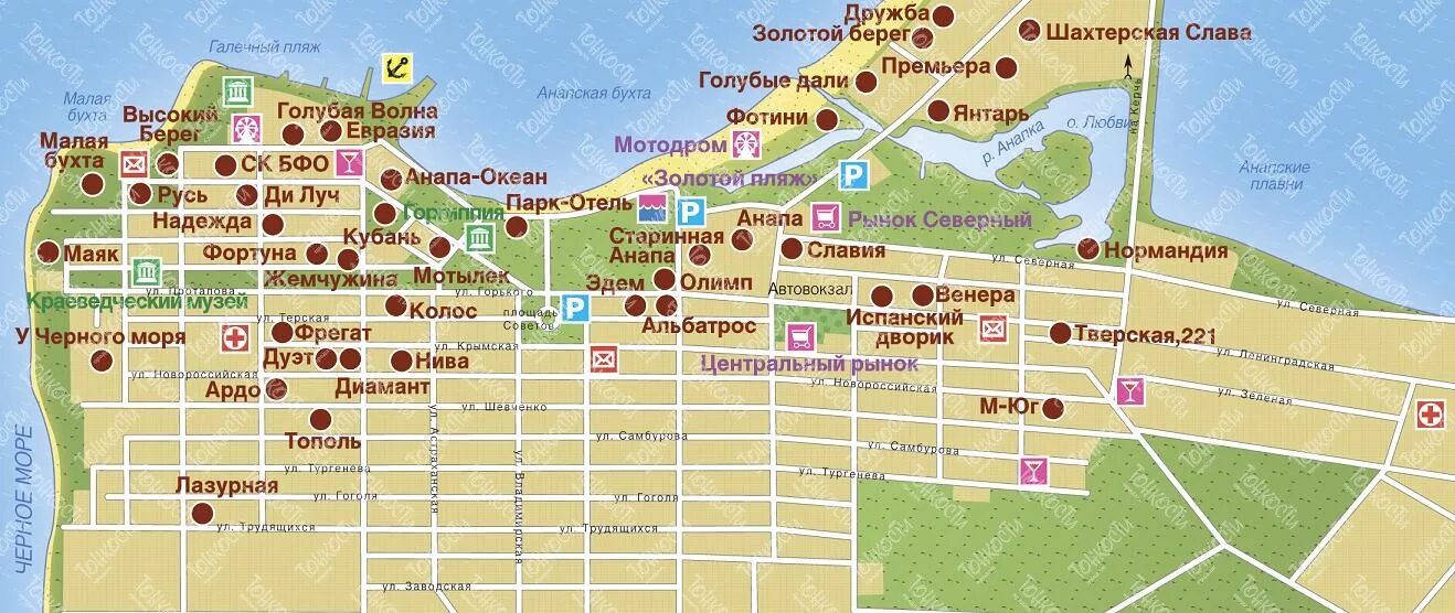 Карта Анапы и Анапского района с улицами и домами подробно. Анапа план города. Карта Анапы с улицами и домами и пляжами. Карта Анапы с санаториями.