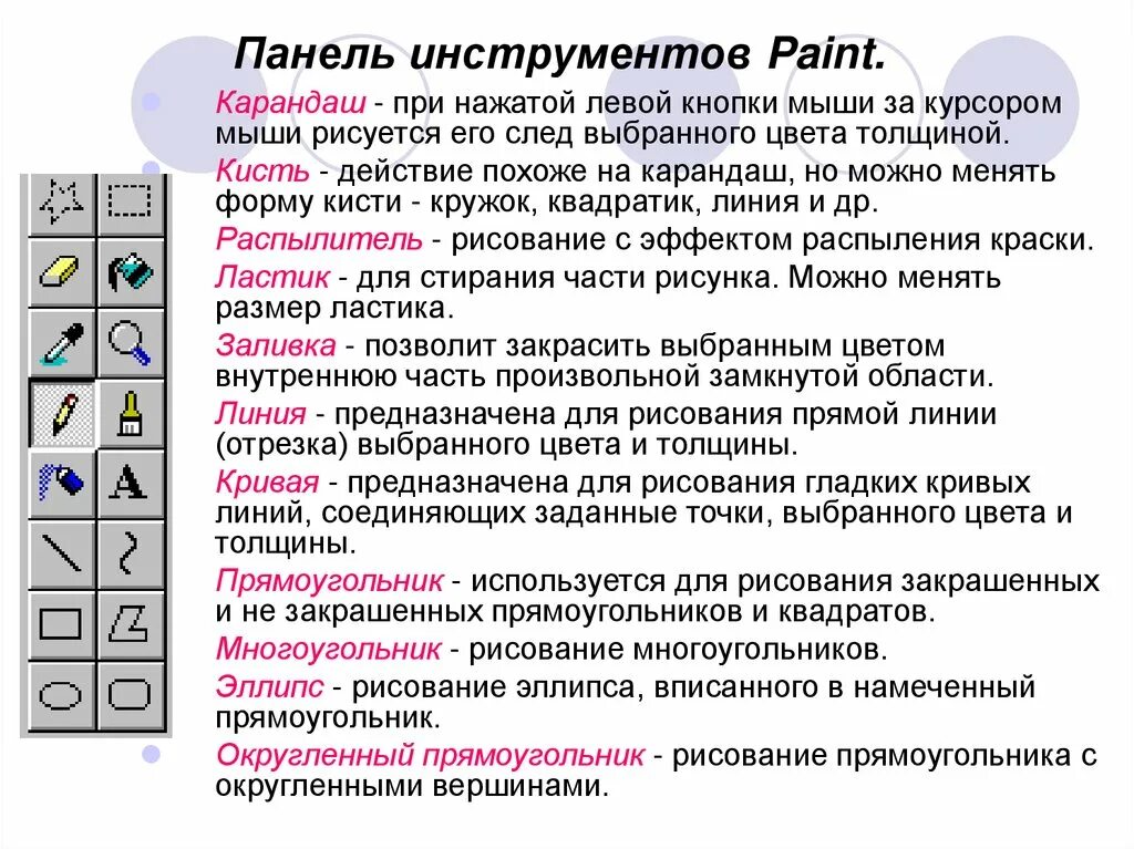 Инструменты графического редактора paint. Инструменты редактора Paint. Панель инструментов Paint. Панель инструментов графического редактора. Панель инструментов графического редактора Paint.