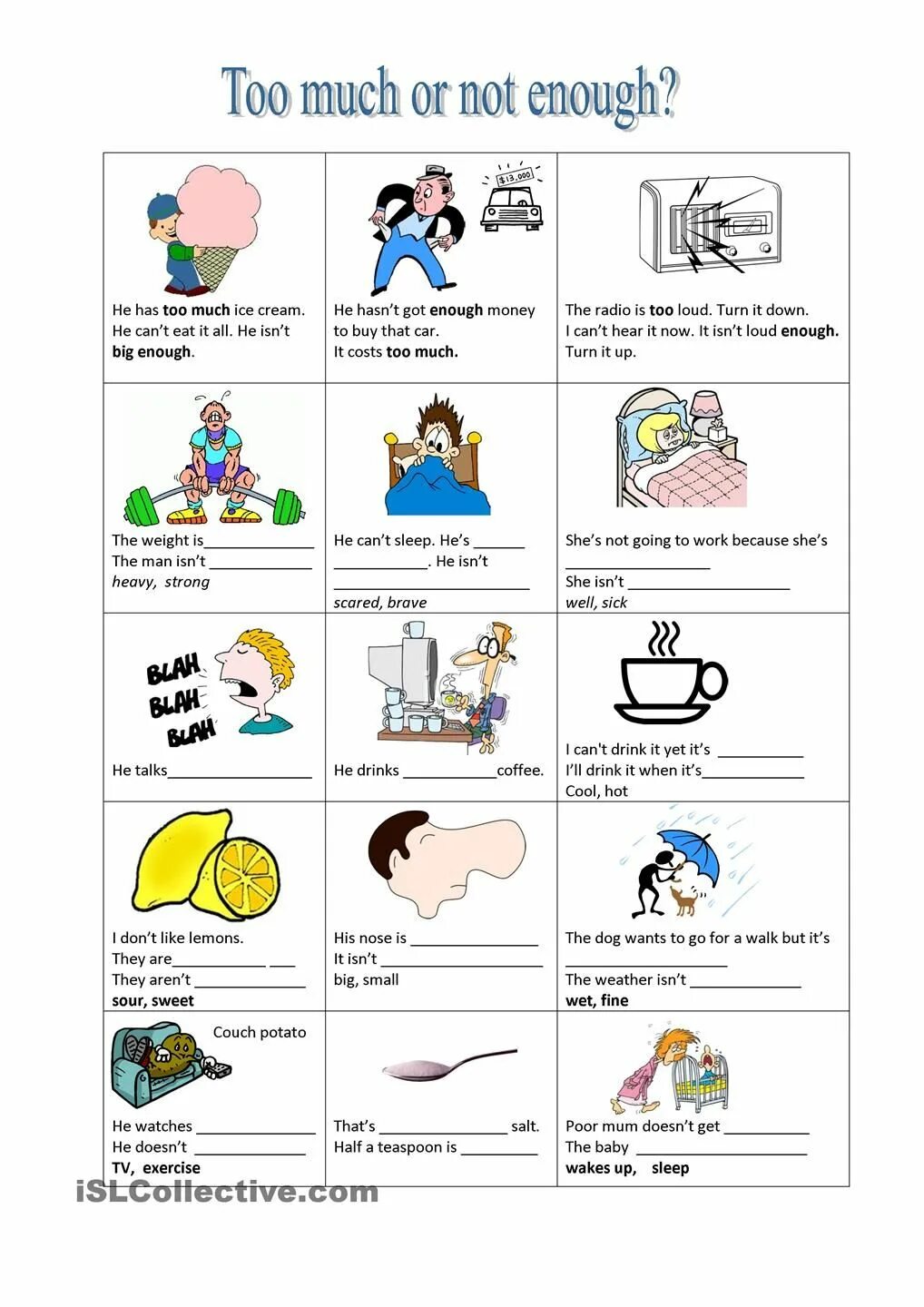 Fill in too or enough. Too much too many enough worksheets. too not enough worksheets. too enough в английском языке упражнения. too many too much not enough worksheets.