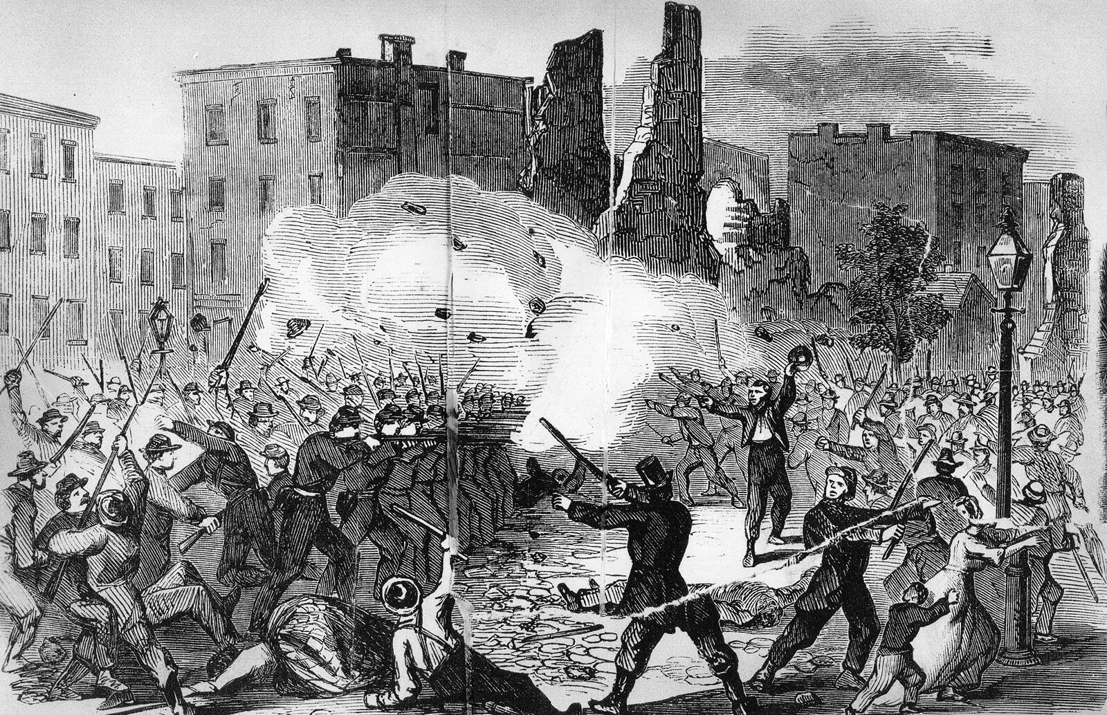 Бунт в Нью-Йорке 1863. Нью Йорк 1863 года. Бунты в США 19 века.